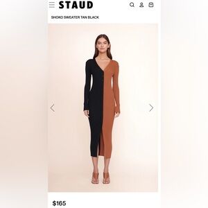 Staud shoko tan black sweater dress XS